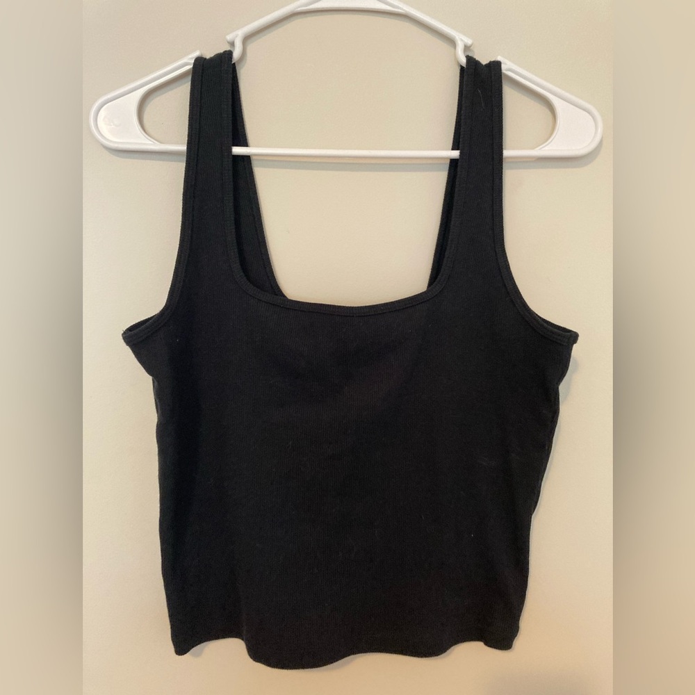 Abercrombie Cropped Squareneck Ribbed Tank